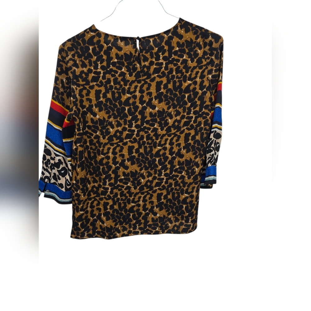Kobi Halperin Harper Mixed Print 3/4-Sleeve Blouse Small - Picture 5 of 6